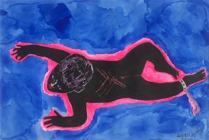 Roland Wilkie :'Sexual Pain' - 1995, watercolour, 16 x 25 ins