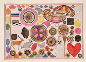 Alex Хatkevich :'Untitled' pencil & crayon 11.5 X 16.5 ins (double sided)