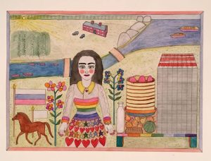 Alex Хatkevich :'Untitled' pencil & crayon 11.5 X 16.5 ins (double sided)