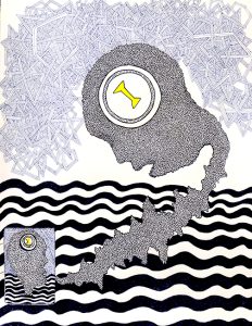 Adam Grippo :'Untitled' 2016, ink , 30 x 40 in