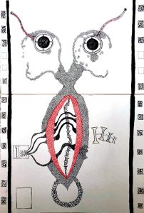 Adam Grippo :'Untitled' 2016, ink , 30 x 40 in