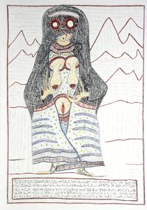 D160 - 29x7x42 cm - black ink and coloured pencils on paper 220gr - 2018