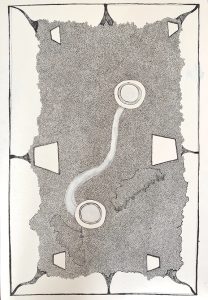 Adam Grippo  'Untitled' 2018  ink on paper 30 x 20 ins