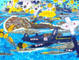 Houis - Assaut des Forces USA - 5 -- 50 x 65 cm, mixed media