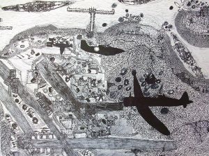 Houis - Assaut des Forces USA - 3 -- 50 x 65 cm, mixed media