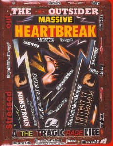 Richard Saholt, Untitled (“The Outsider, Massive Heartbreak”), laminated collage on cardboard, 20 x 24 inches