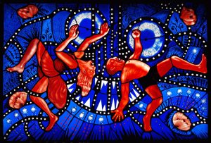 Pinkie Maclure:'Pills for Ills, Ills, for Pills', Stained Glass