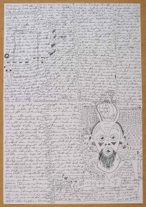 Armin Andreas Pangerl Untitled  2020 ink & crayon on paper 44 x 64 cm  