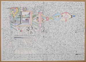 Armin Andreas Pangerl Untitled  2020 ink & crayon on paper 50 x 70 cm  