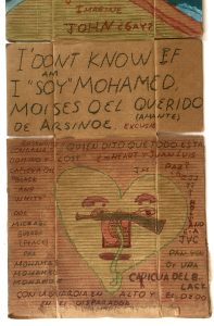 ‘Untitled’ (detail) crayon on card 50 x 20 in