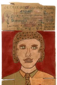 ‘Untitled’ (detail) crayon on card 50 x 20 in