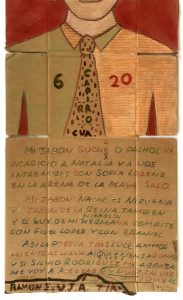 ‘Untitled’ (detail) crayon on card 50 x 20 in