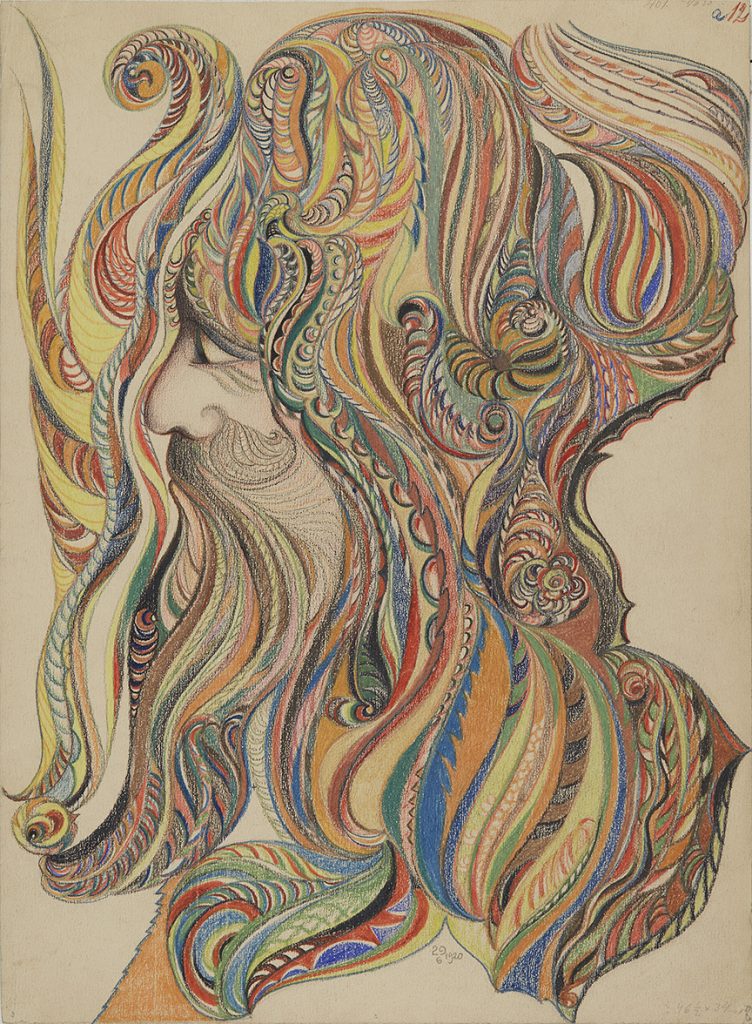 František Jaroslav Pecka, untitled, 1920, colored pencil, graphite on paper, 47 x 34 cm Courtesy Gallery of Everything