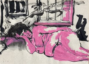 The Other Side, January 2021, ink and acrylic on Japanese paper, 33.5 x 24.2 cm