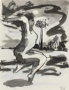 Tempest, 2020, ink and pencil on paper, 27.5 x 35.5 cm