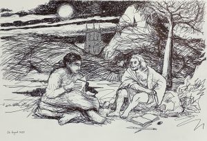 Pastoral, August 2020, ballpoint pen on paper, 29.7 x 21 cm