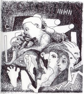 Hypnagogia, 18 October 2020, ballpoint pen on paper, 15.2 x 16.8 cm