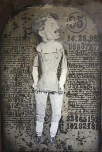 Charles Benefiel 'Untitled' c.1998  ink on canvas  56 x 40 ins