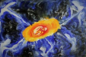 n my mind there is an image in a dark room, where figures point towards me while sounds of laughter and derision saturate the atmosphere (18 x 12 in) 22 Feb 2020 - Lahore