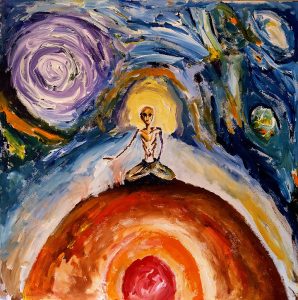 There is a world beyond the material. I will meet you there (24 x 24 in) 6 Jul 2020 - Lahore