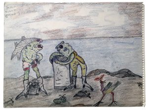 Rene Meredith - (two-sided, side A) 12 x 9 in, pencil & crayon