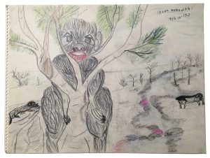 Rene Meredith (two-sided, side B) - 12 x 9 in, pencil & crayon