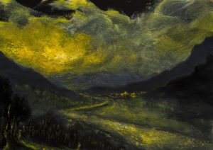 Matthew Bateson - "Away From The City", oil on canvas board, 31 x 45 cm