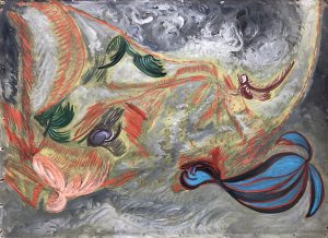 Freda Köhler -'Untitled' unless inscribed verso c.1940 gouache & crayon  45 x 62 cm