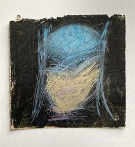 Jon Sarkin - ‘Batman’  mixed media on card 12 x 12 ins