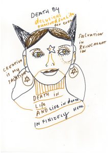 Lydia ‘Infinitely Here' c.2018 - 22, ink on card  16.5 x 12 inches