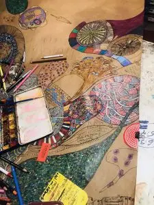 George Lowe: Large work in progress in the artist's studio